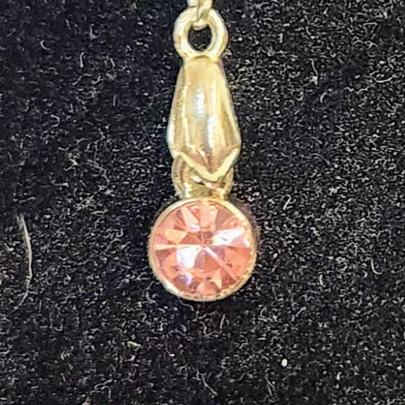 Handmade Silver Tone Artificial Diamond/Crystal Necklace 18", Fashion Jewelry - Picture 5 of 5